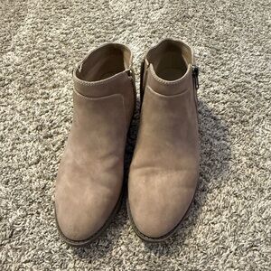 Maurices Beige Ankle Boots with Zipper